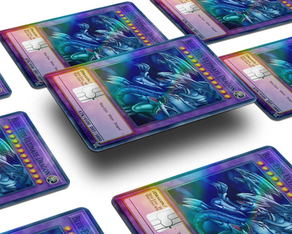 Anime Town Creations Holographic Credit Card Blue Eyes Ultimate Dragon Card Window Skins - Anime YGO Holographic Credit Card Skin