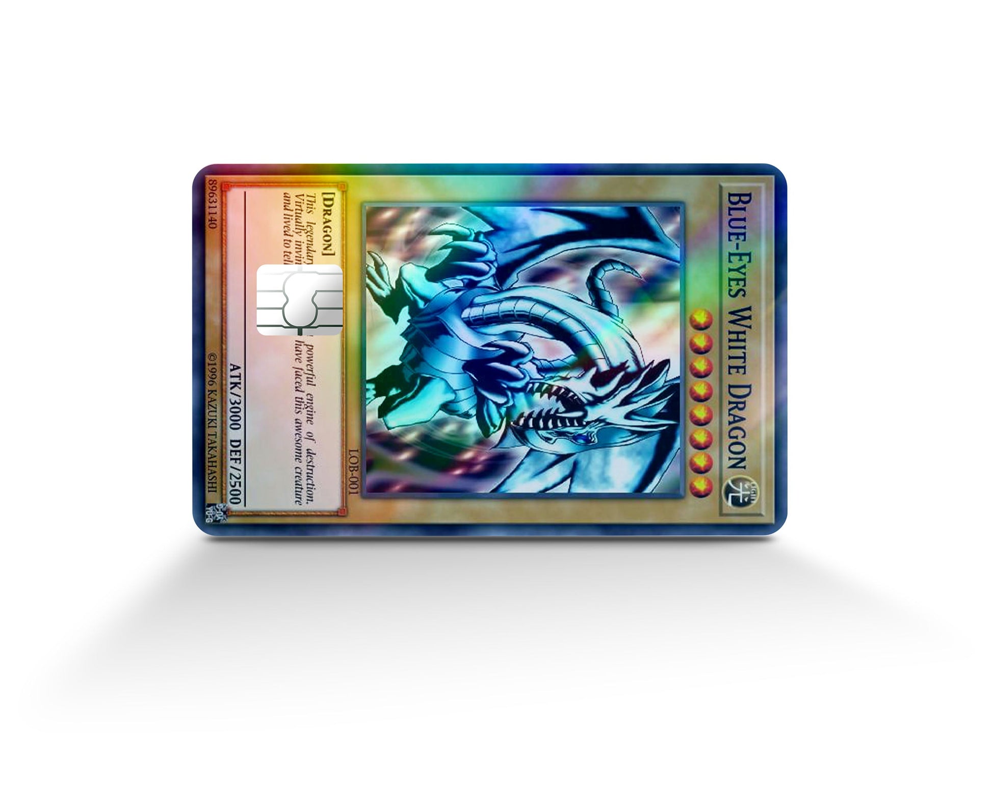 Anime Town Creations Holographic Credit Card Blue Eyes White Dragon 1st Edition Card Full Skins - Anime YGO Holographic Credit Card Skin