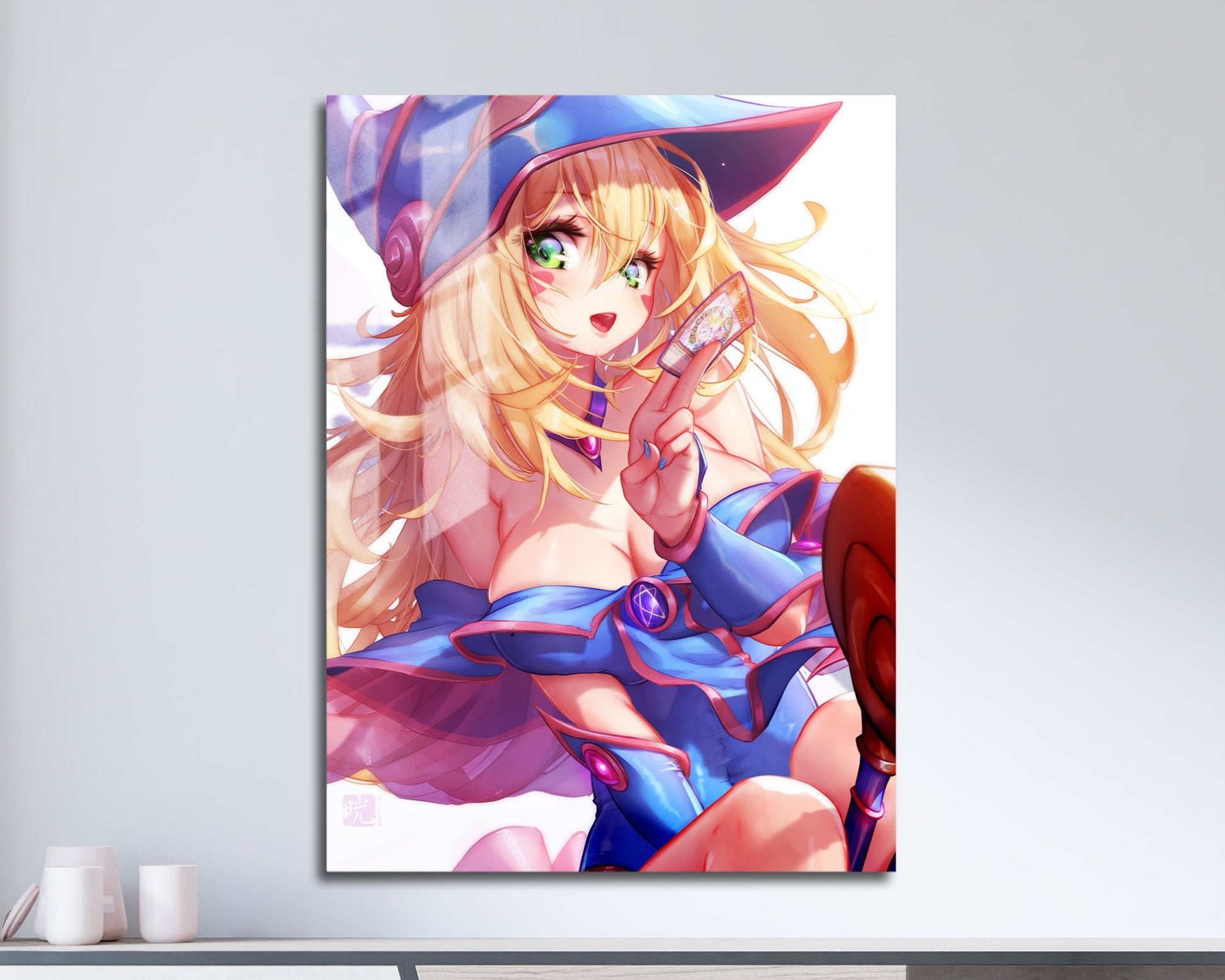 Anime Town Creations Metal Poster Dark Magician Girl Card 11" x 17" Home Goods - Anime YGO Metal Poster
