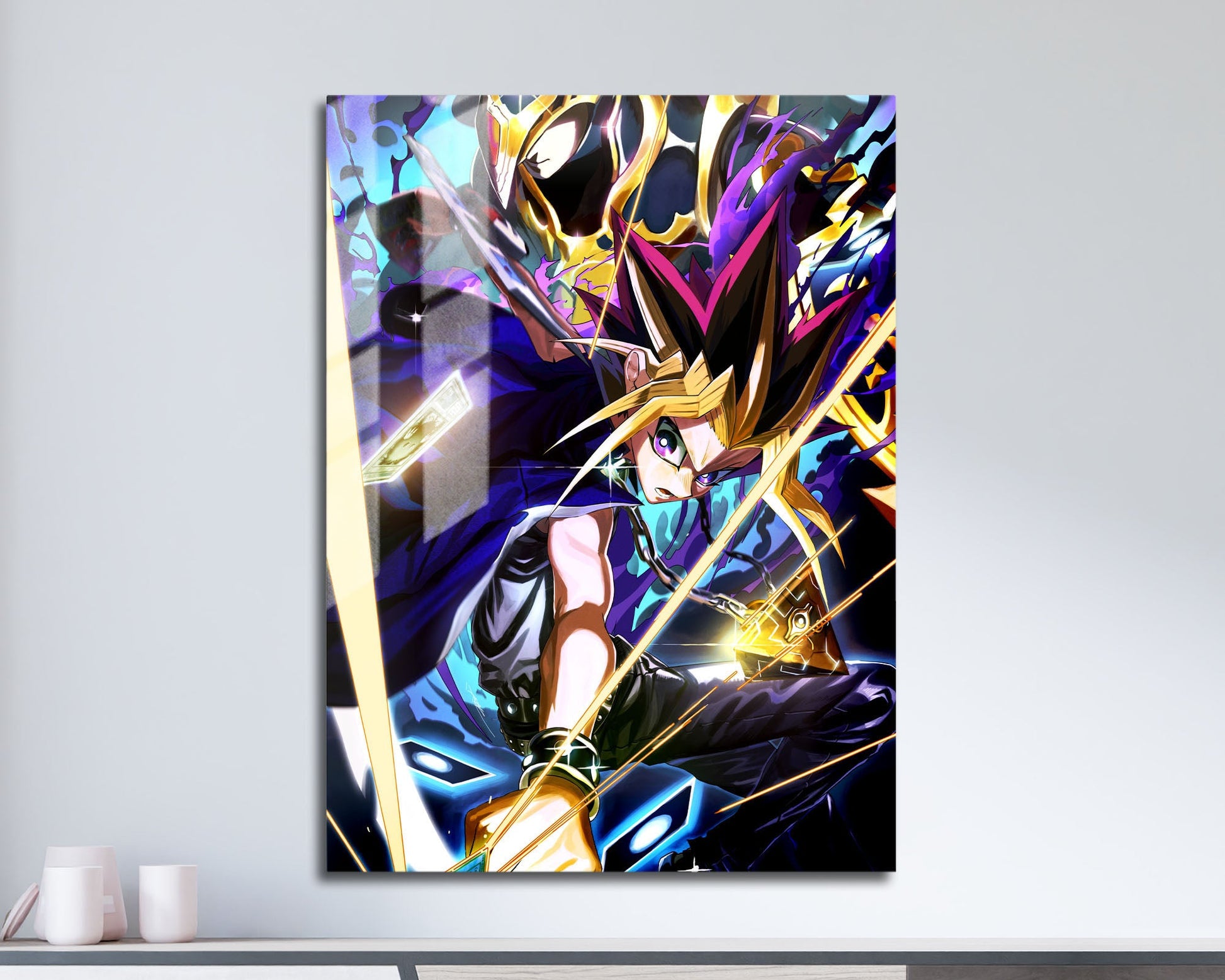 Anime Town Creations Metal Poster Yugi & Black Luster Soldier Card 11" x 17" Home Goods - Anime YGO Metal Poster
