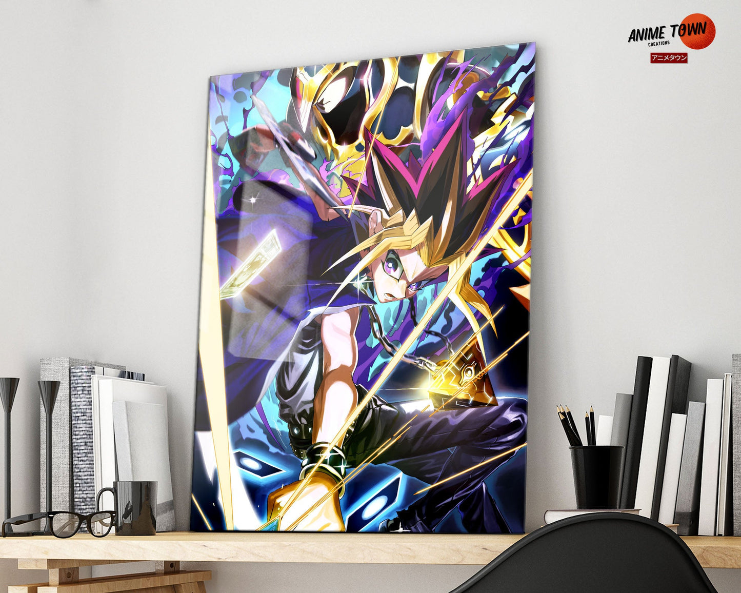 Anime Town Creations Metal Poster Yugi & Black Luster Soldier Card 16" x 24" Home Goods - Anime YGO Metal Poster