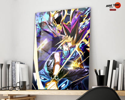 Anime Town Creations Metal Poster Yugi & Black Luster Soldier Card 16" x 24" Home Goods - Anime YGO Metal Poster
