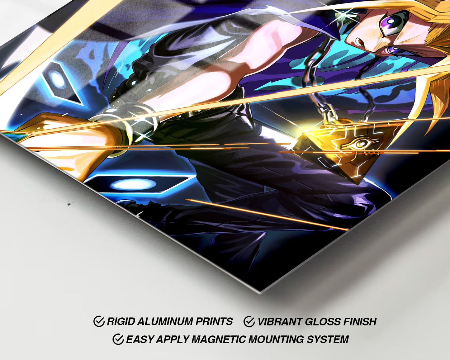 Anime Town Creations Metal Poster Yugi & Black Luster Soldier Card 24" x 36" Home Goods - Anime YGO Metal Poster