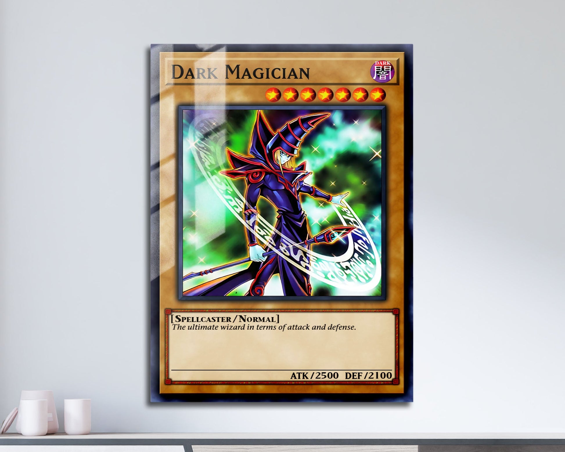 Anime Town Creations Metal Poster Dark Magician 1st Edition Card 11" x 17" Home Goods - Anime YGO Metal Poster