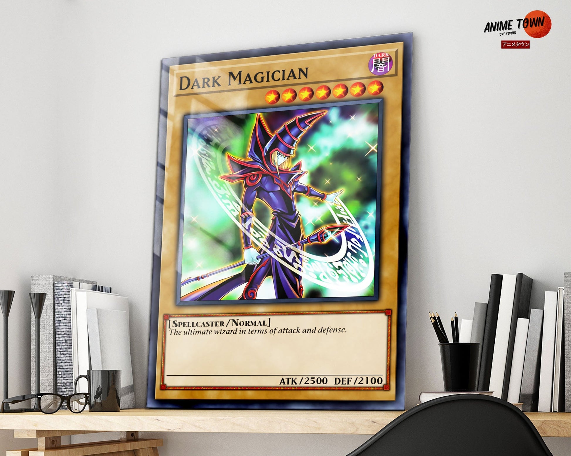 Anime Town Creations Metal Poster Dark Magician 1st Edition Card 16" x 24" Home Goods - Anime YGO Metal Poster