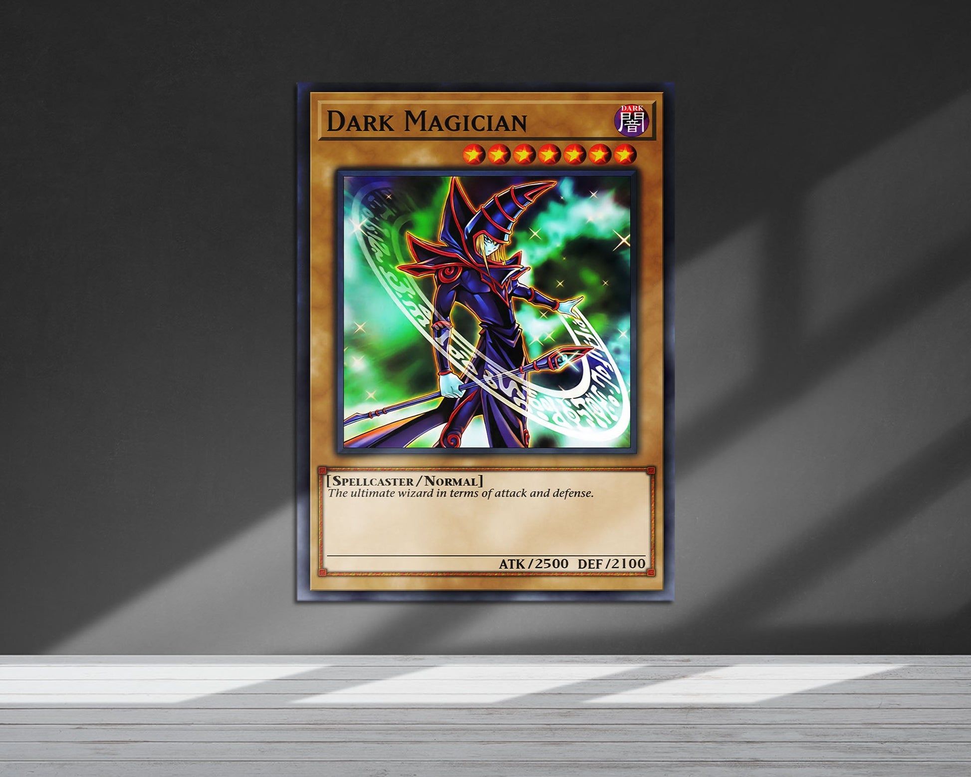 Anime Town Creations Metal Poster Dark Magician 1st Edition Card 5" x 7" Home Goods - Anime YGO Metal Poster