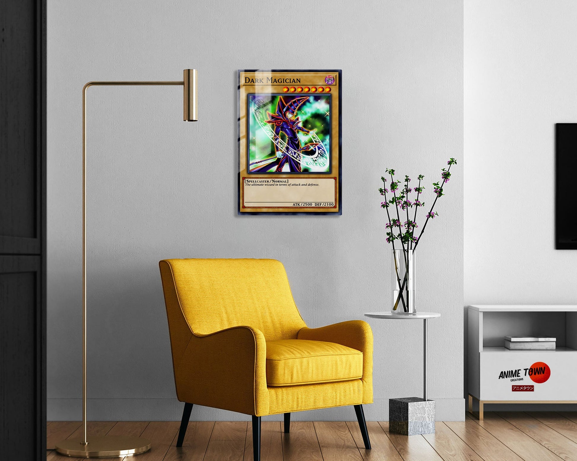 Anime Town Creations Metal Poster Dark Magician 1st Edition Card 11" x 14" Home Goods - Anime YGO Metal Poster