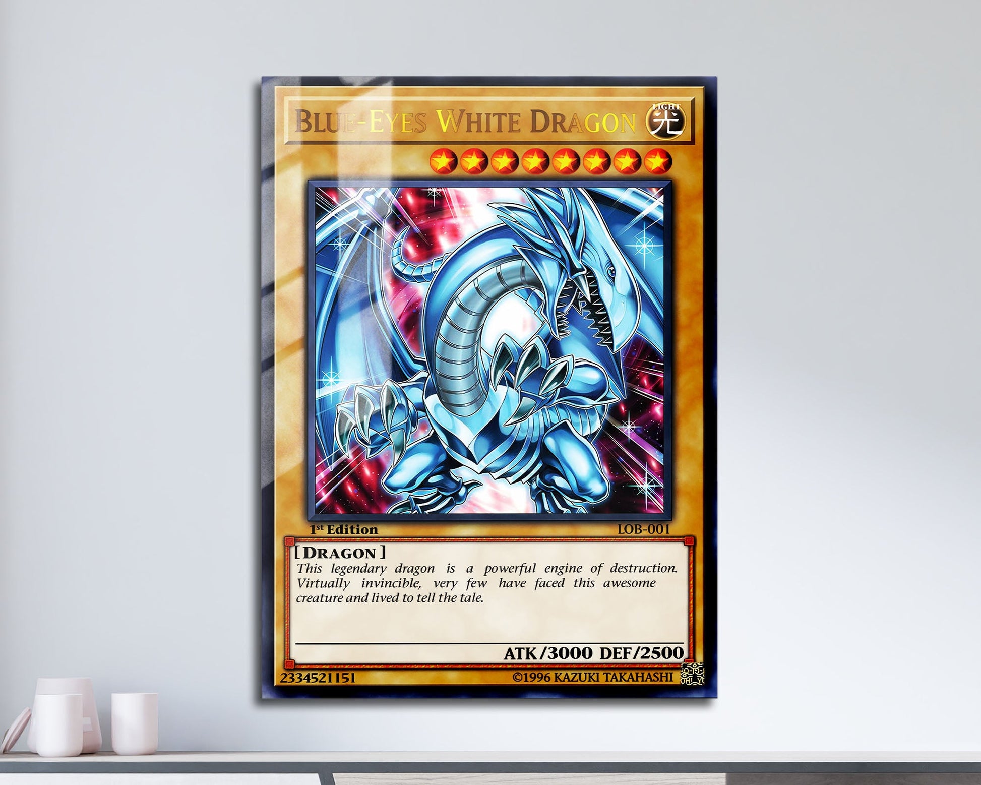 Blue Eyes White Dragon 1st Edition Card Metal Poster Metal Poster Anime Town Creations Blue Eyes White Dragon 1st Edition Card Metal Poster Metal Poster Anime Town Creations