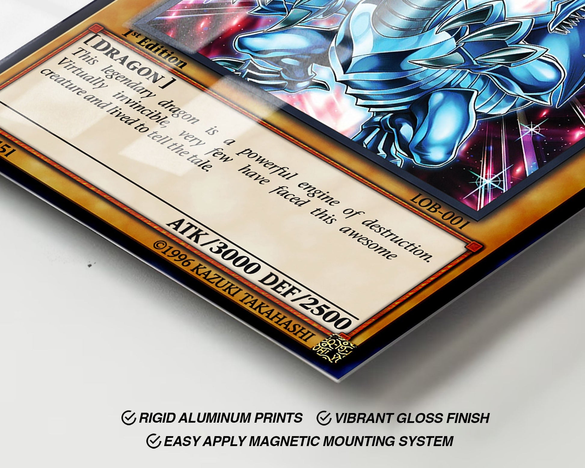 Blue Eyes White Dragon 1st Edition Card Metal Poster Metal Poster Anime Town Creations Blue Eyes White Dragon 1st Edition Card Metal Poster Metal Poster Anime Town Creations