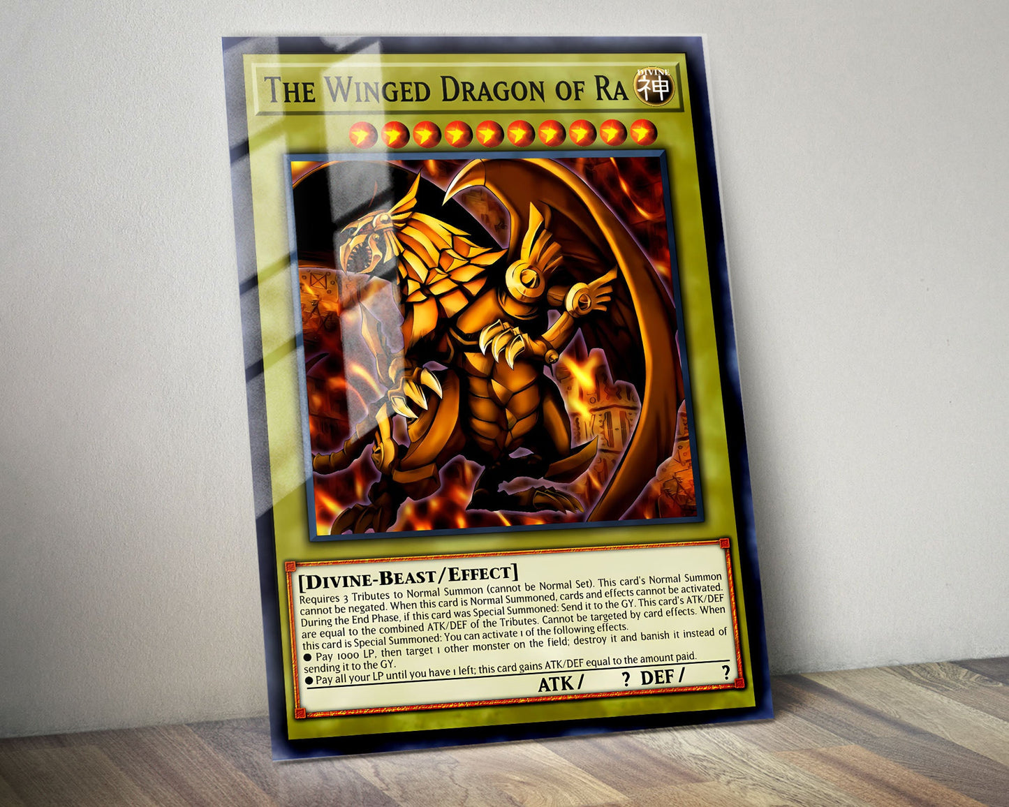 ra card yugioh Winged Dragon of Ra Card Metal Poster Metal Poster – Anime Town Creations