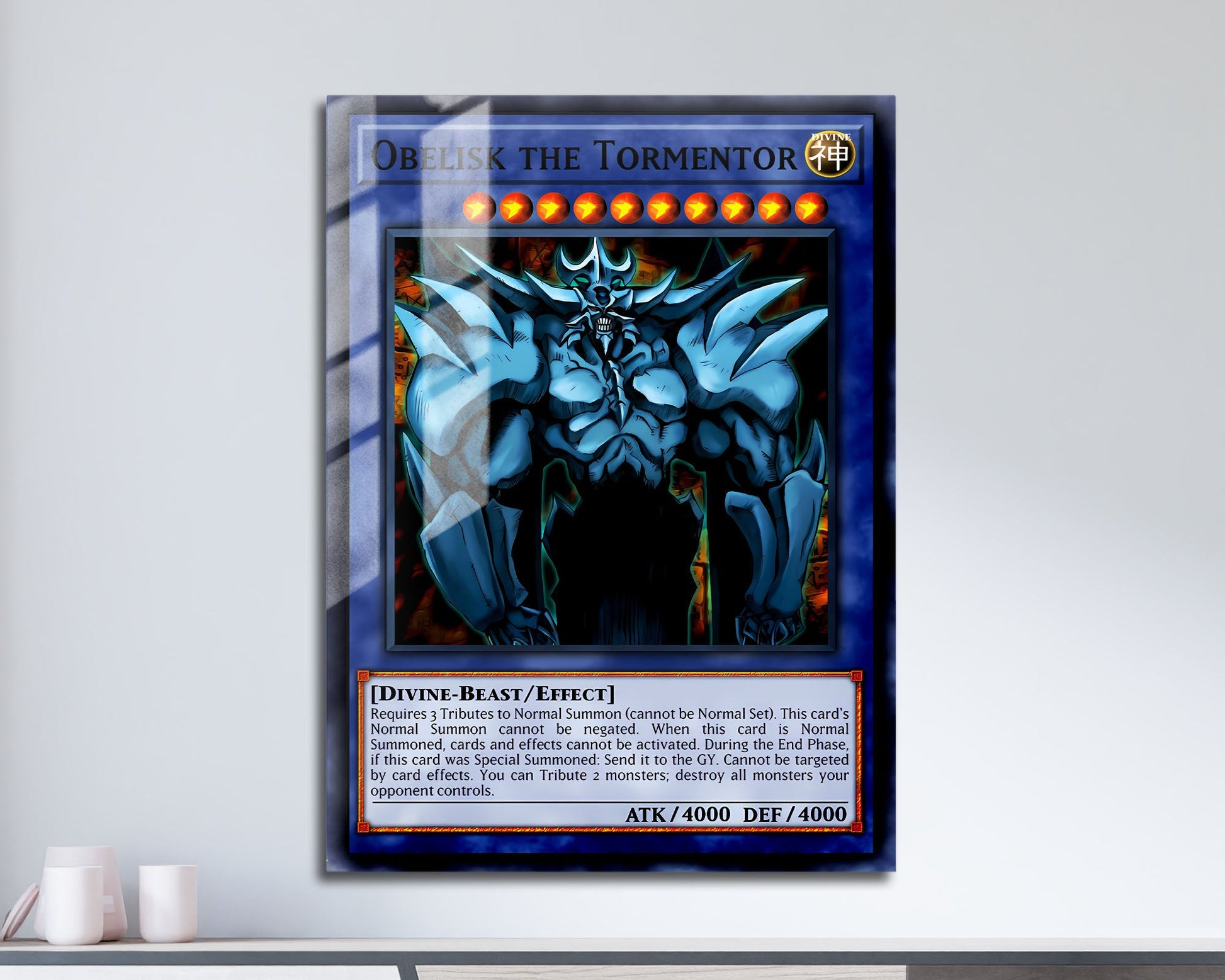 Anime Town Creations Metal Poster Obelisk the Tormentor Card 11" x 17" Home Goods - Anime YGO Metal Poster