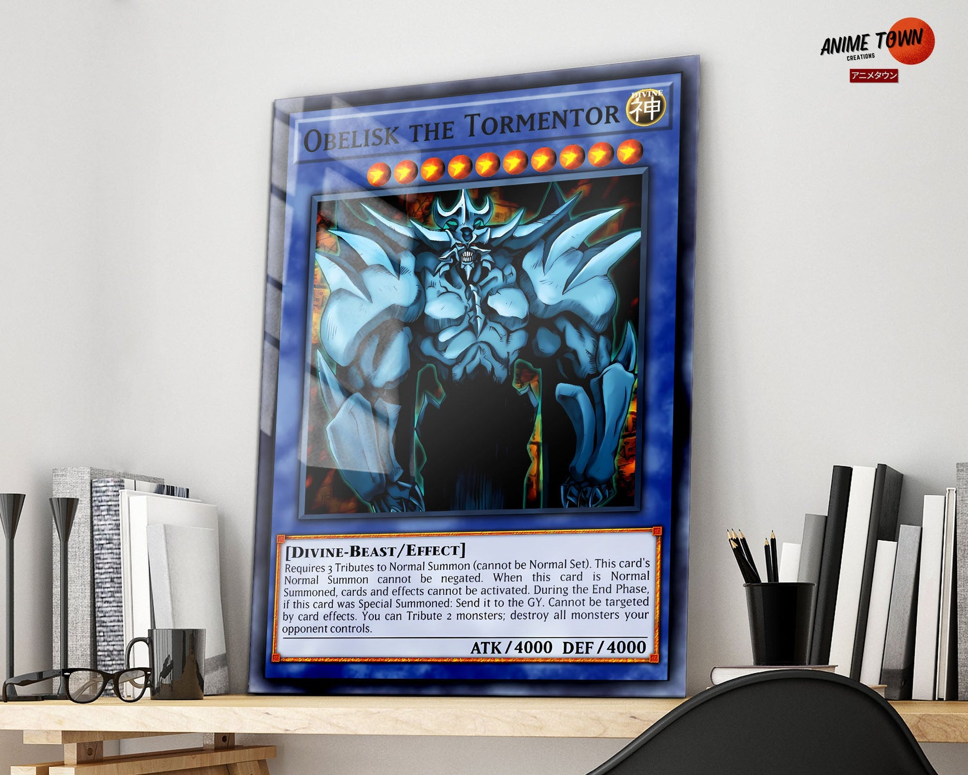Anime Town Creations Metal Poster Obelisk the Tormentor Card 16" x 24" Home Goods - Anime YGO Metal Poster