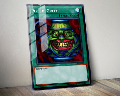 Anime Town Creations Metal Poster Pot of Greed Card 11" x 14" Home Goods - Anime YGO Metal Poster