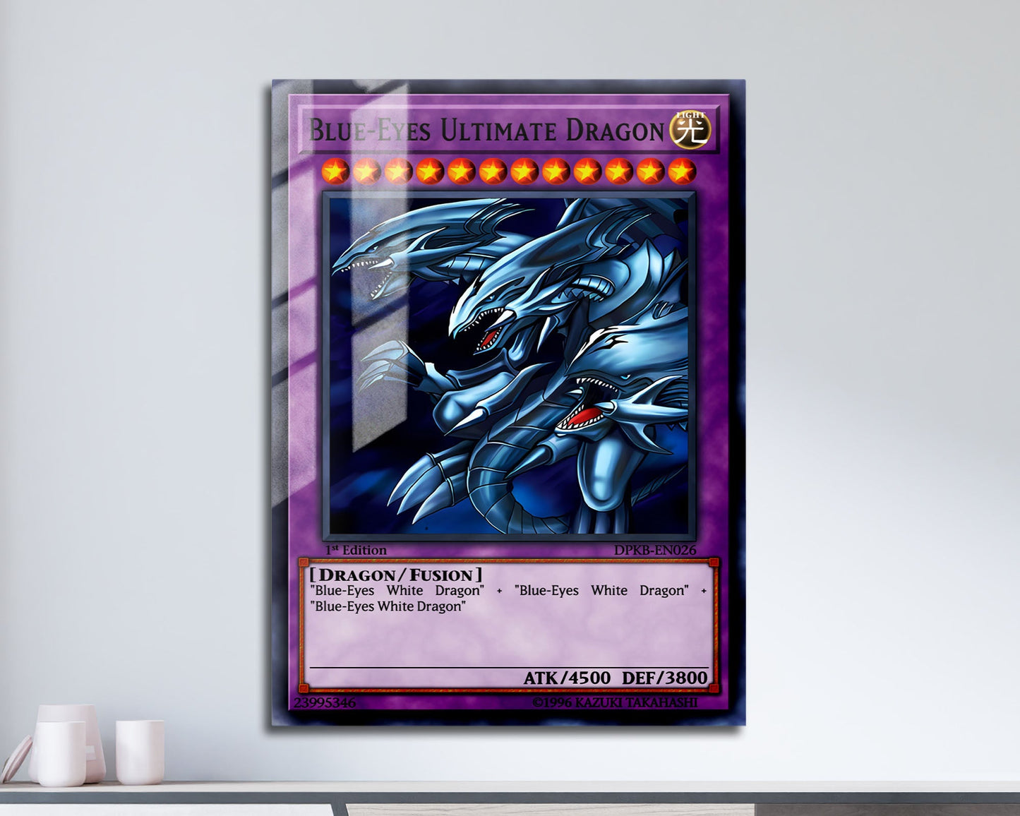 Anime Town Creations Metal Poster Blue Eyes Ultimate Dragon Card 11" x 17" Home Goods - Anime YGO Metal Poster