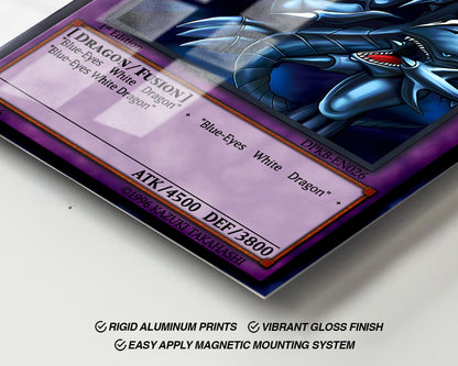 Anime Town Creations Metal Poster Blue Eyes Ultimate Dragon Card 24" x 36" Home Goods - Anime YGO Metal Poster