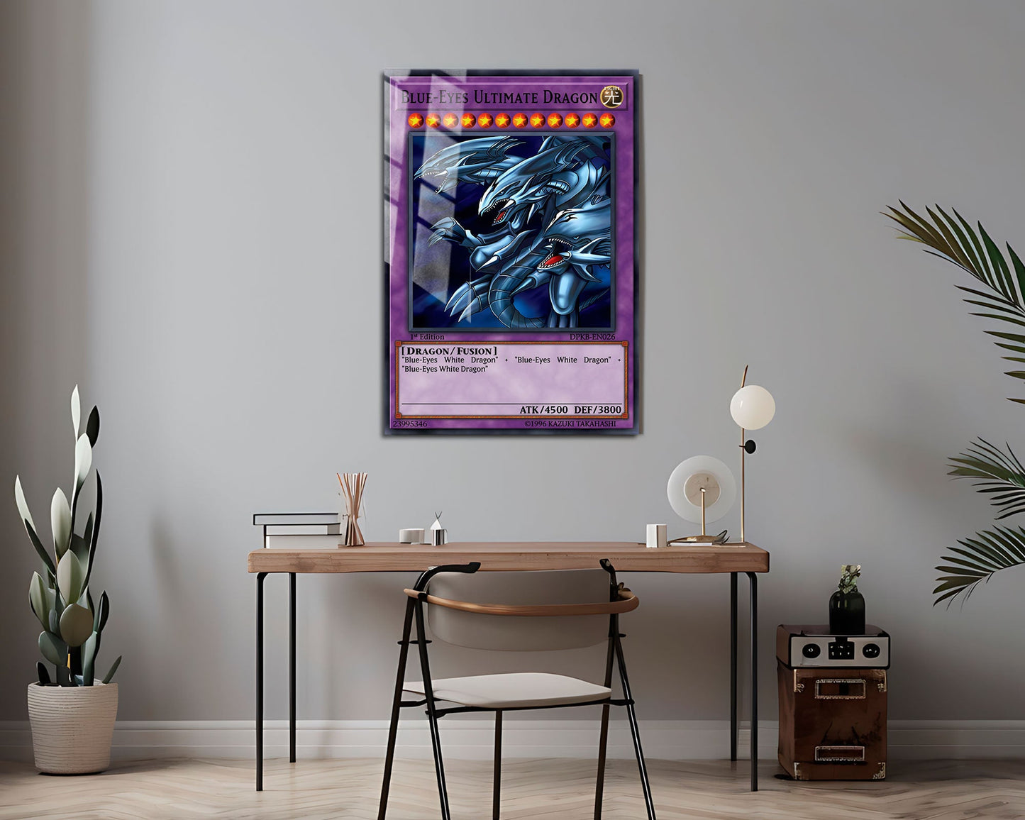 Anime Town Creations Metal Poster Blue Eyes Ultimate Dragon Card 24" x 36" Home Goods - Anime YGO Metal Poster
