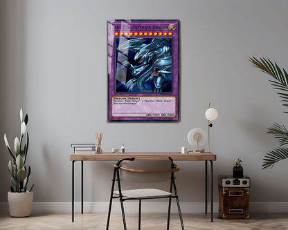 Anime Town Creations Metal Poster Blue Eyes Ultimate Dragon Card 24" x 36" Home Goods - Anime YGO Metal Poster