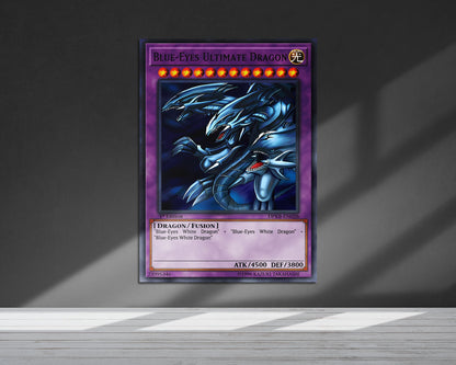 Anime Town Creations Metal Poster Blue Eyes Ultimate Dragon Card 5" x 7" Home Goods - Anime YGO Metal Poster