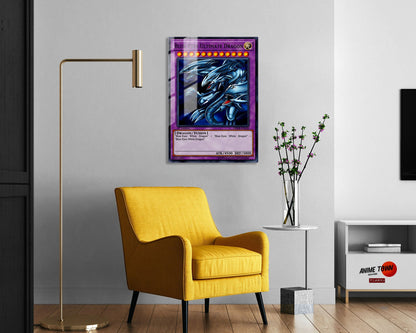 Blue Eyes Ultimate Dragon Card Metal Poster