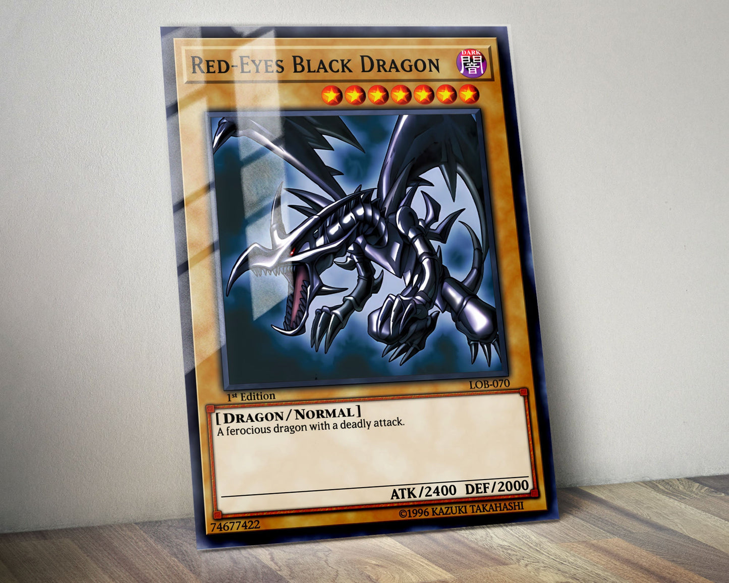 Red Eyes Black Dragon Card Metal Poster