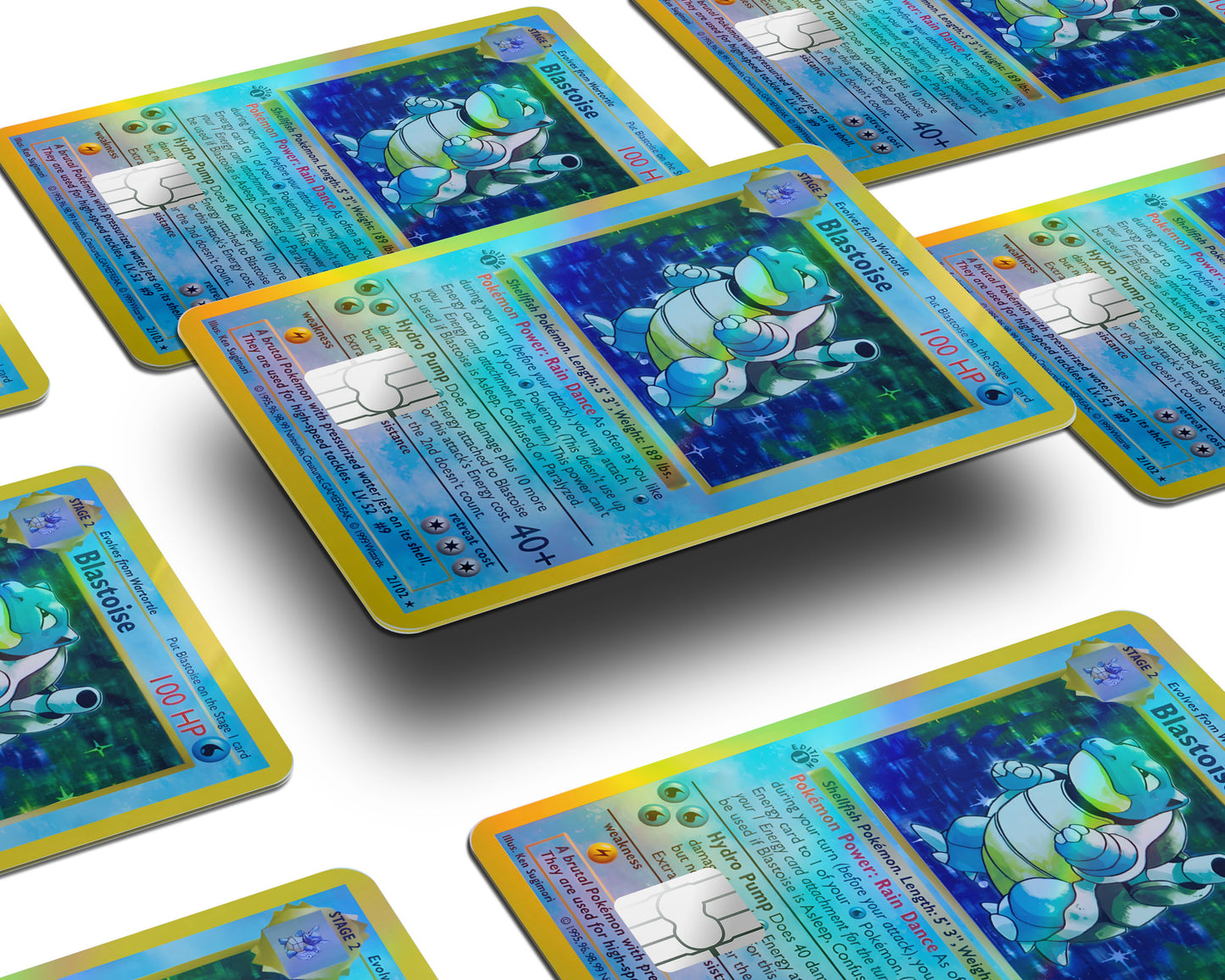 Blastoise Pokemon Card Holographic Credit Card Skin