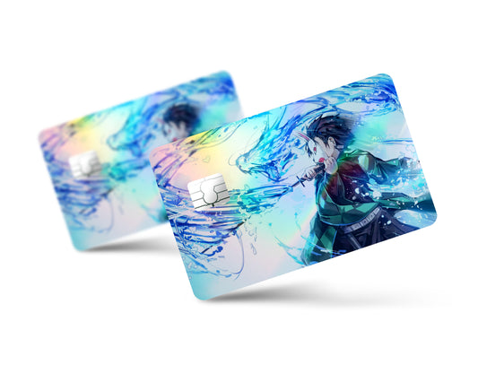 Demon Slayer Tanjiro Water Breathing Style Holographic Credit Card Skin