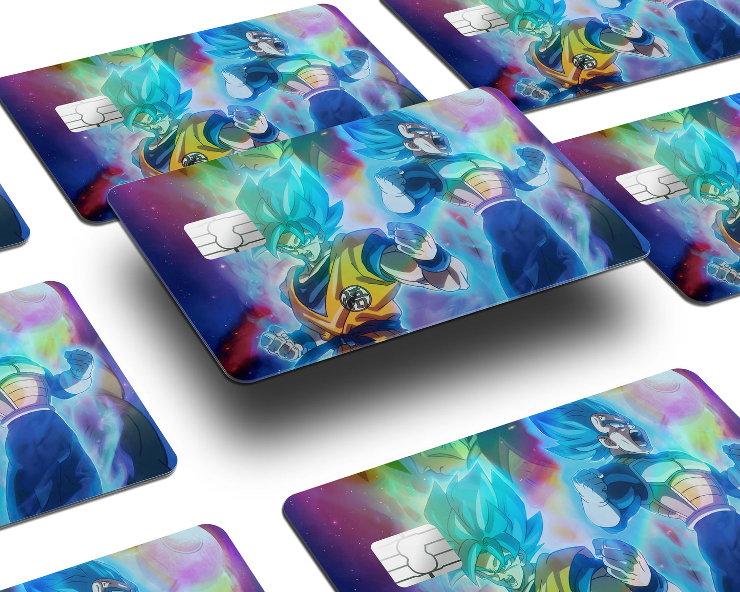 Dragon Ball Goku & Vegeta Super Saiyan Blue Holographic Credit Card Skin