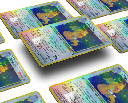 holographic dragonite pokemon card Dragonite Pokemon Card Holographic Credit Card Holographic Credit Card Skin – Anime Town Creations
