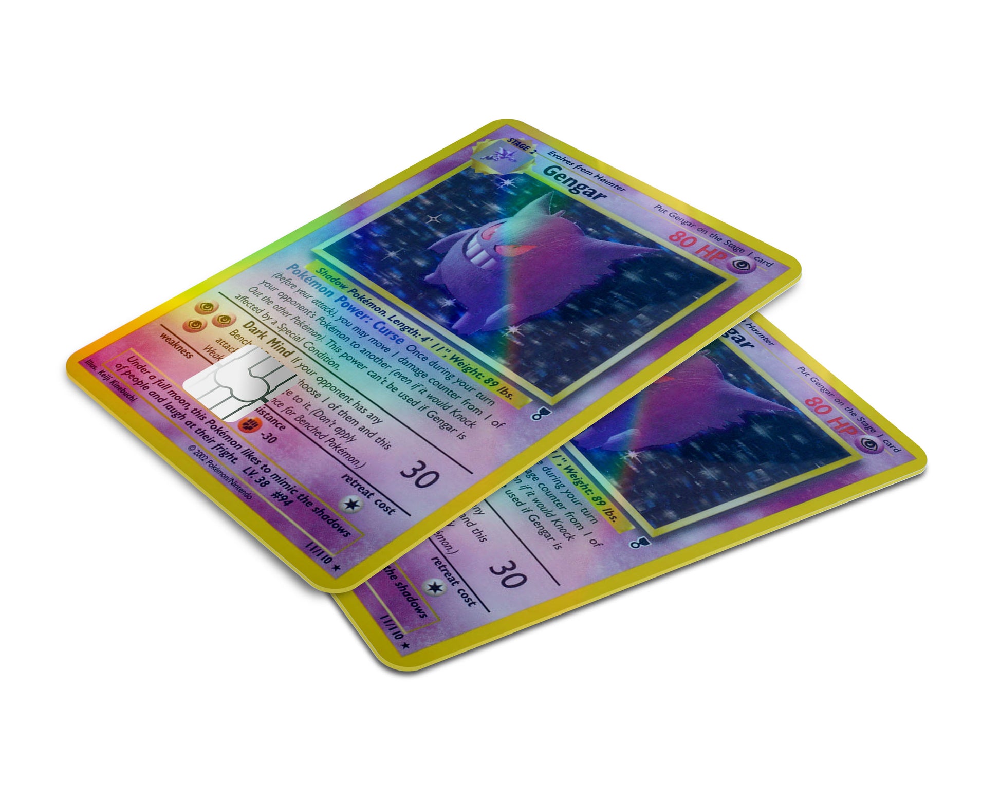 Gengar Pokemon Card Holographic Credit Card Skin - Full / Small Gengar Pokemon Card Holographic Credit Card Skin - Full / Small