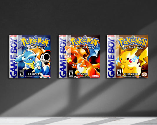 Pokemon Gameboy Cover Metal Poster Set