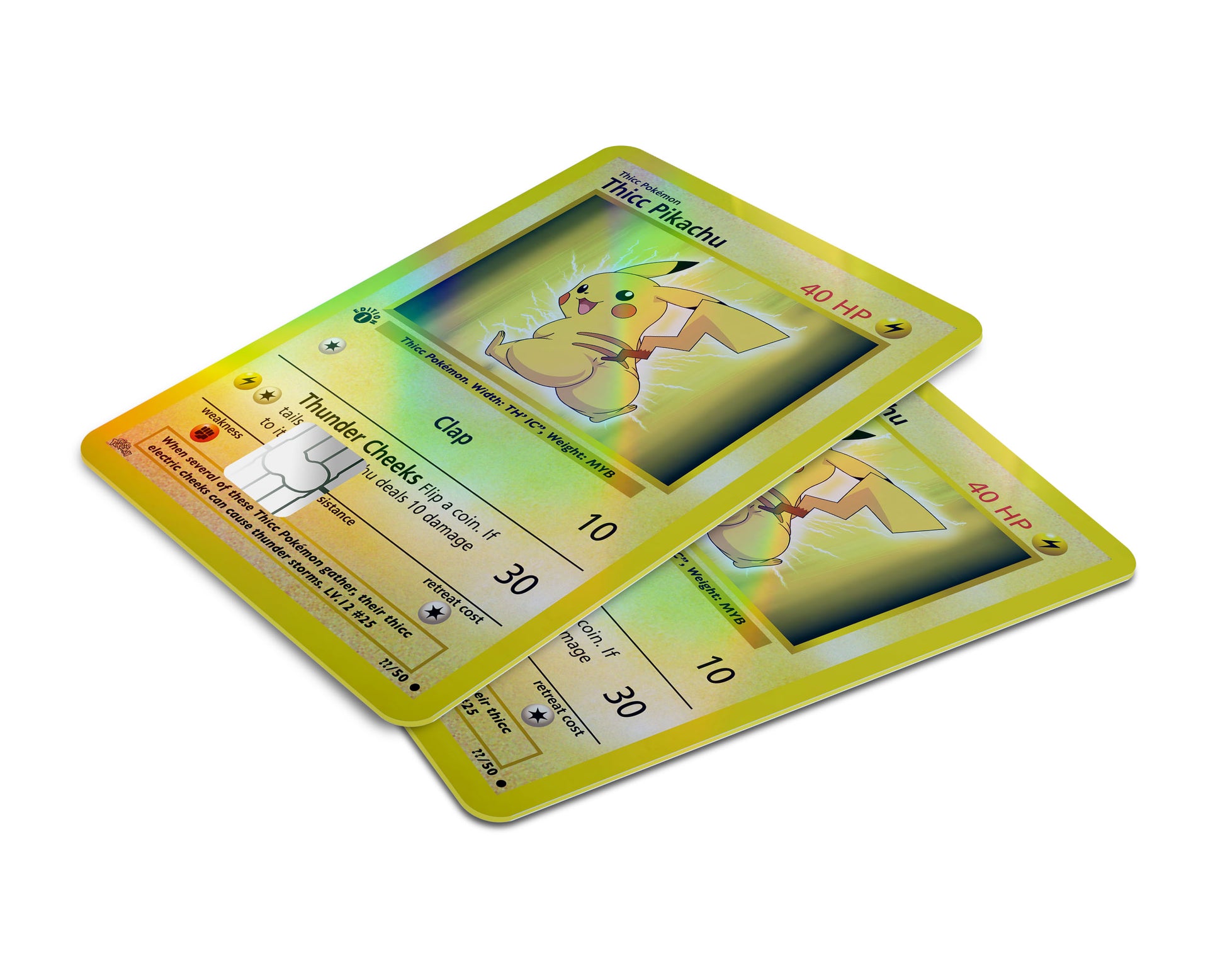 Thicc Pikachu Pokemon Card Holographic Credit Card Holographic Credit Card Skin Anime Town Creations Thicc Pikachu Pokemon Card Holographic Credit Card Holographic Credit Card Skin Anime Town Creations