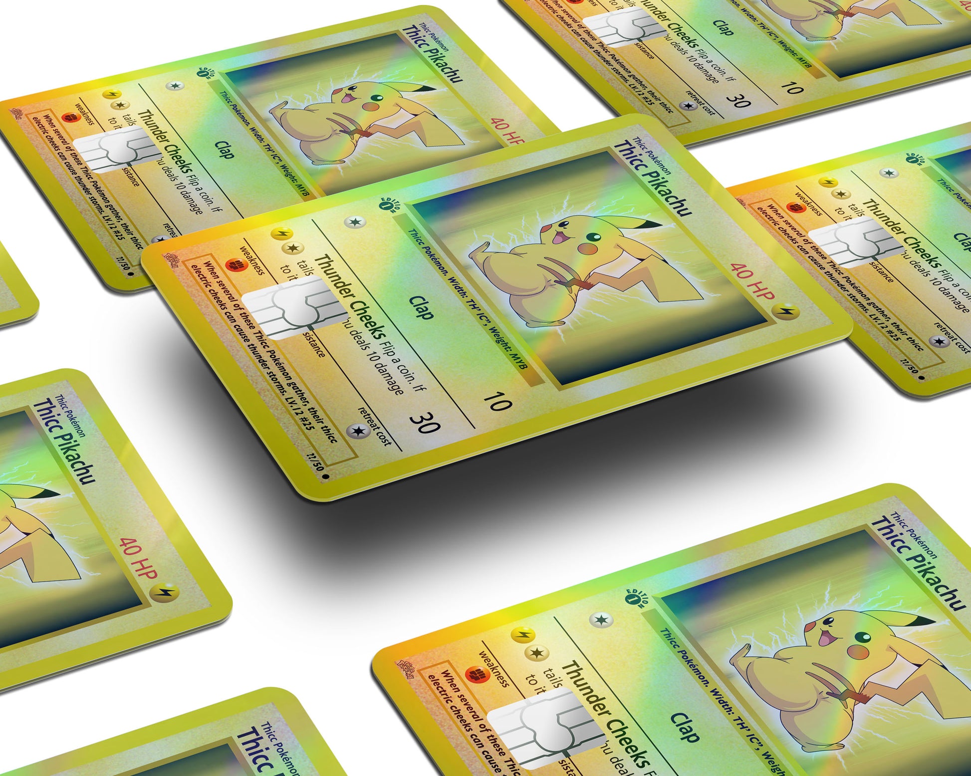 Thicc Pikachu Pokemon Card Holographic Credit Card Holographic Credit Card Skin Anime Town Creations Thicc Pikachu Pokemon Card Holographic Credit Card Holographic Credit Card Skin Anime Town Creations