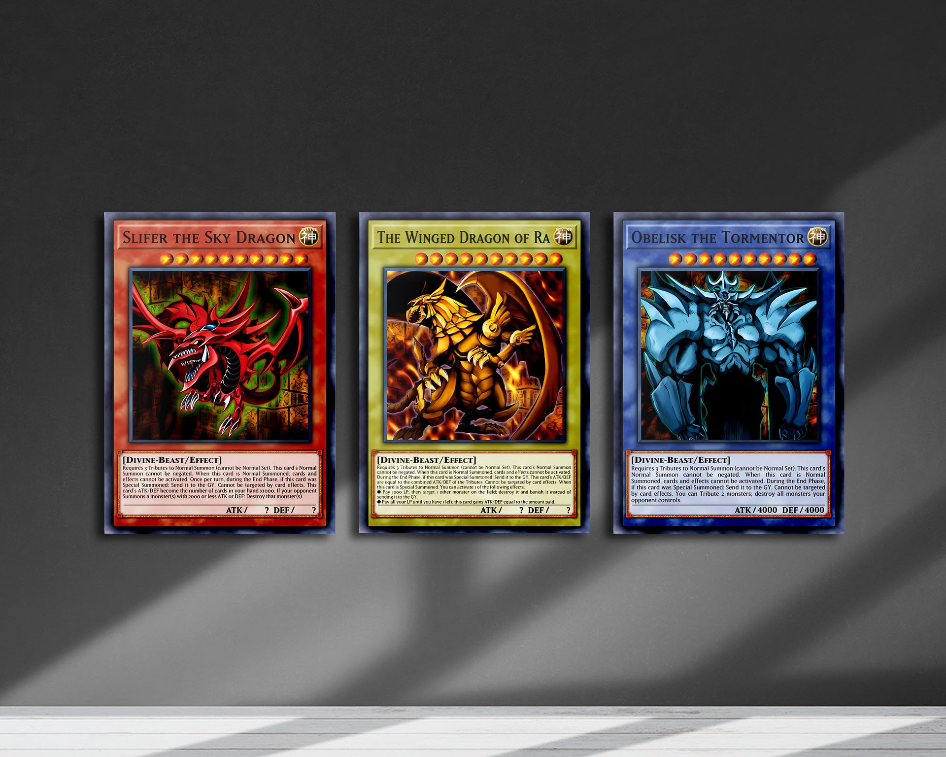3 god cards of yugioh Egyptian God Cards Metal Poster Set Metal Poster Set – Anime Town Creations