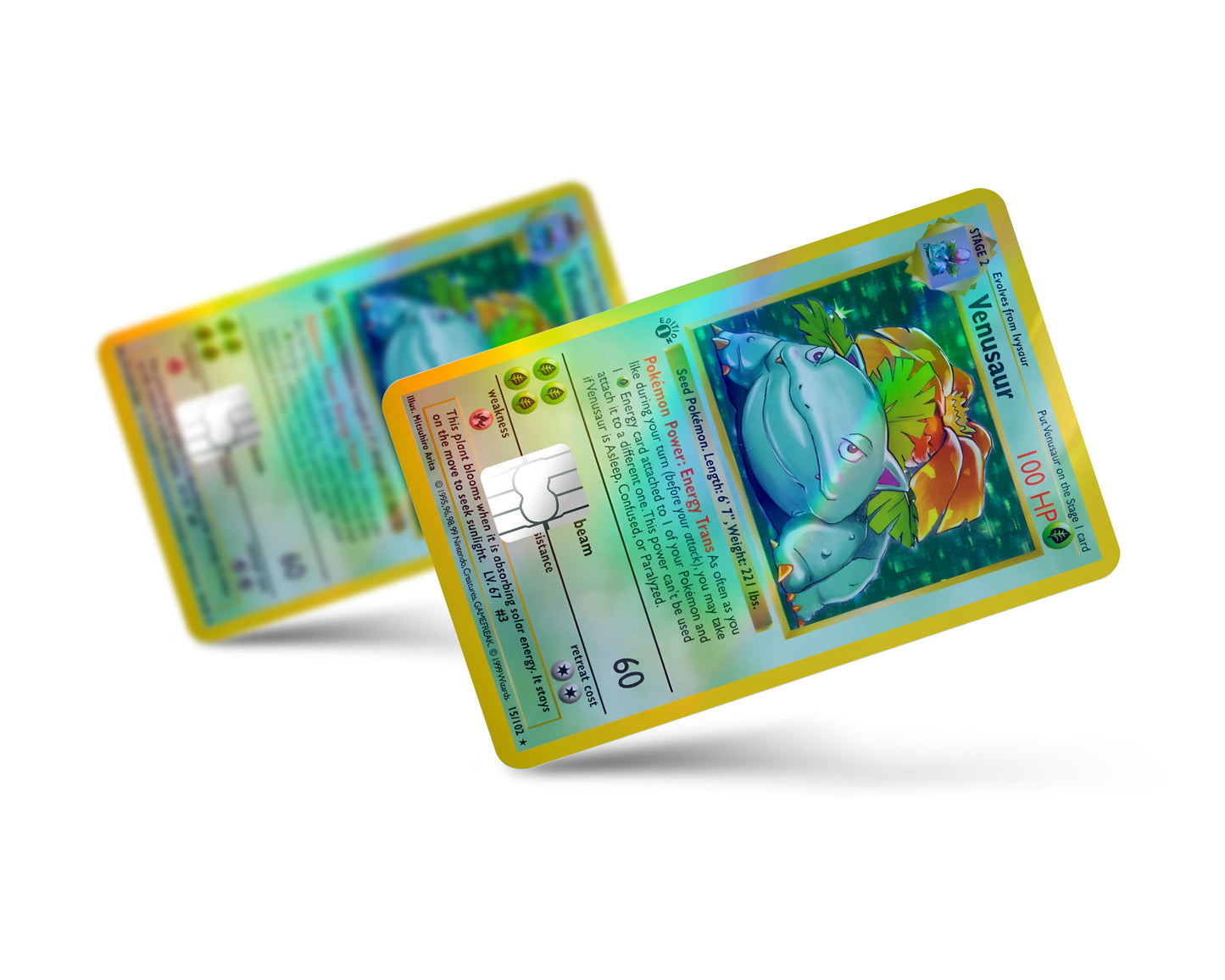 Venusaur Pokemon Card Holographic Credit Card Skin