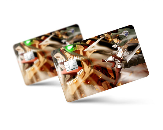 AnimeTown Credit Card Attack on Titan Levi Ackerman Eren Attack Titan Full Skins - Anime Attack on Titan Skin