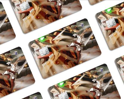 AnimeTown Credit Card Attack on Titan Levi Ackerman Eren Attack Titan Half Skins - Anime Attack on Titan Skin