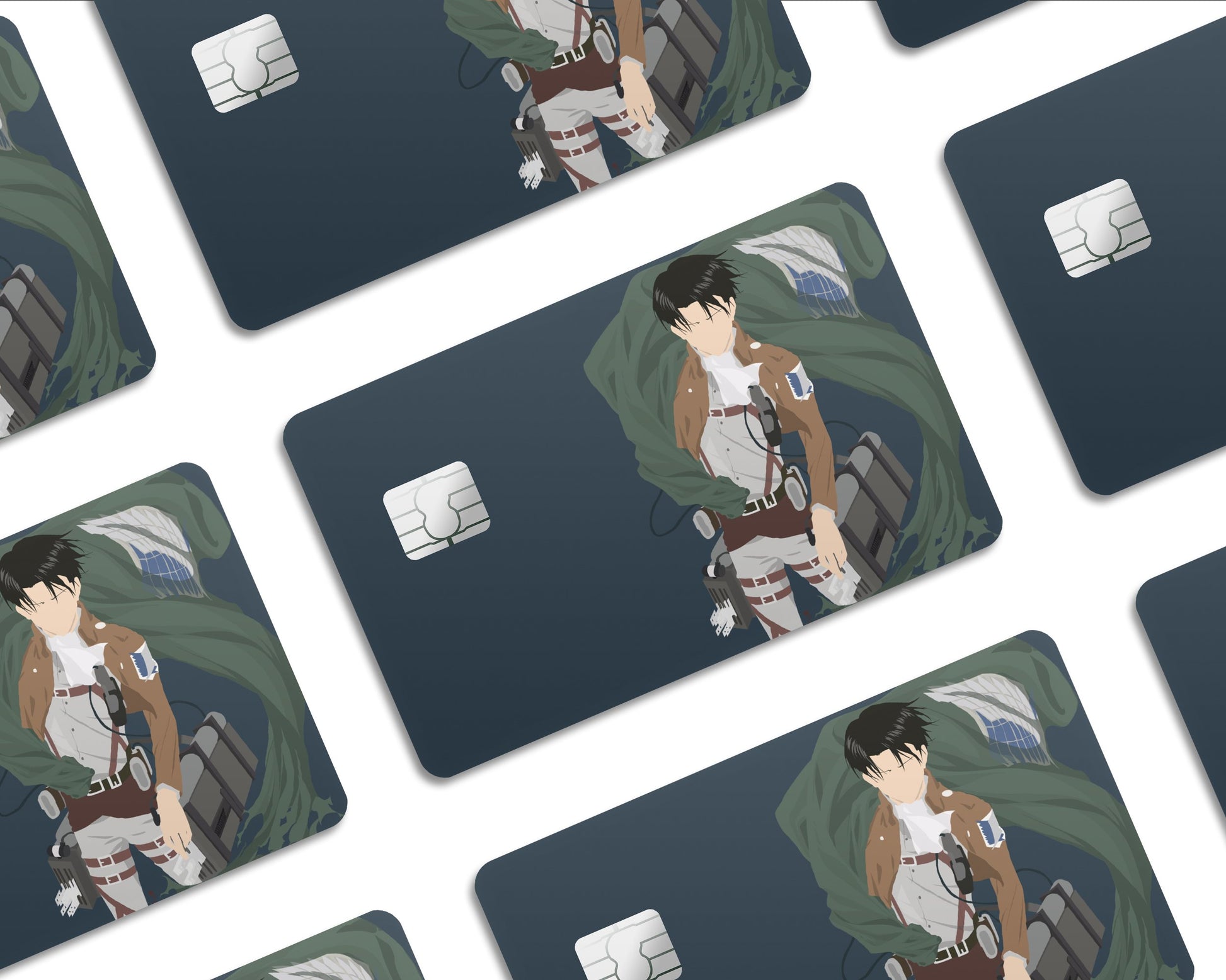 AnimeTown Credit Card Attack on Titan Levi Ackerman Navy Blue Half Skins - Anime Attack on Titan Skin