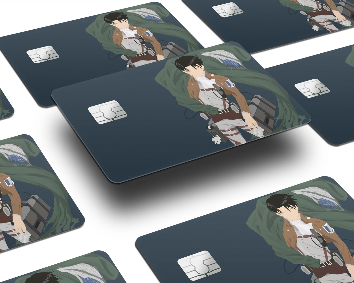 AnimeTown Credit Card Attack on Titan Levi Ackerman Navy Blue Half Skins - Anime Attack on Titan Skin