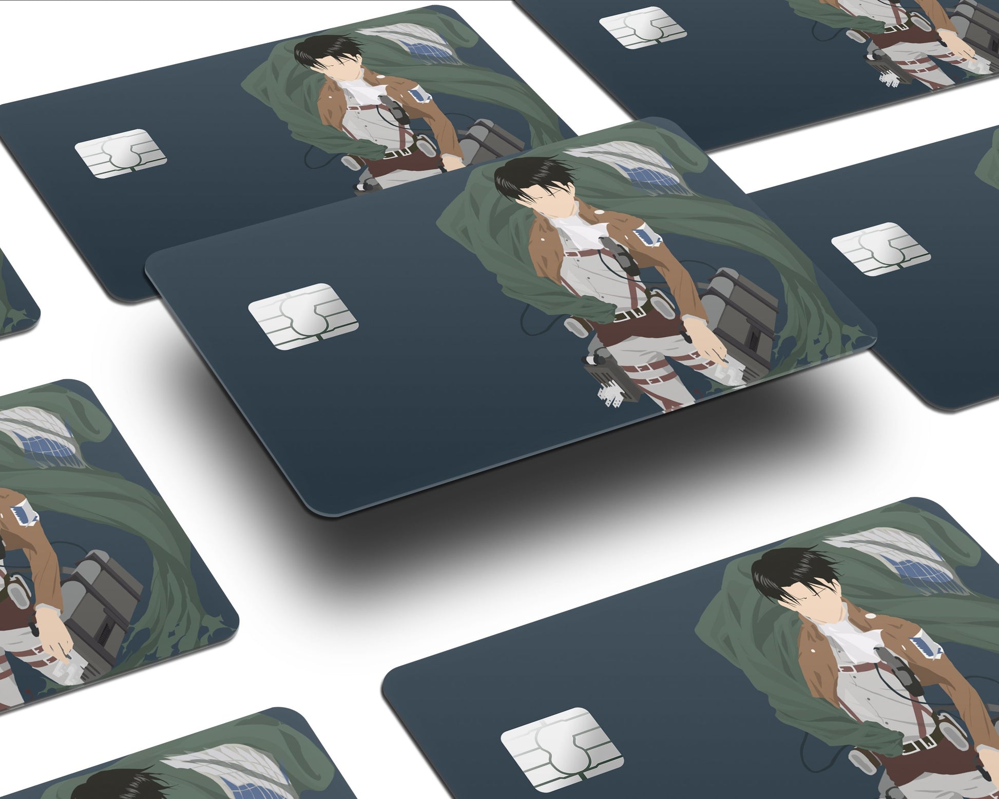 AnimeTown Credit Card Attack on Titan Levi Ackerman Navy Blue Half Skins - Anime Attack on Titan Skin
