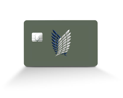 AnimeTown Credit Card Attack on Titan Survey Corps Green Minimalistic Full Skins - Anime Attack on Titan Skin