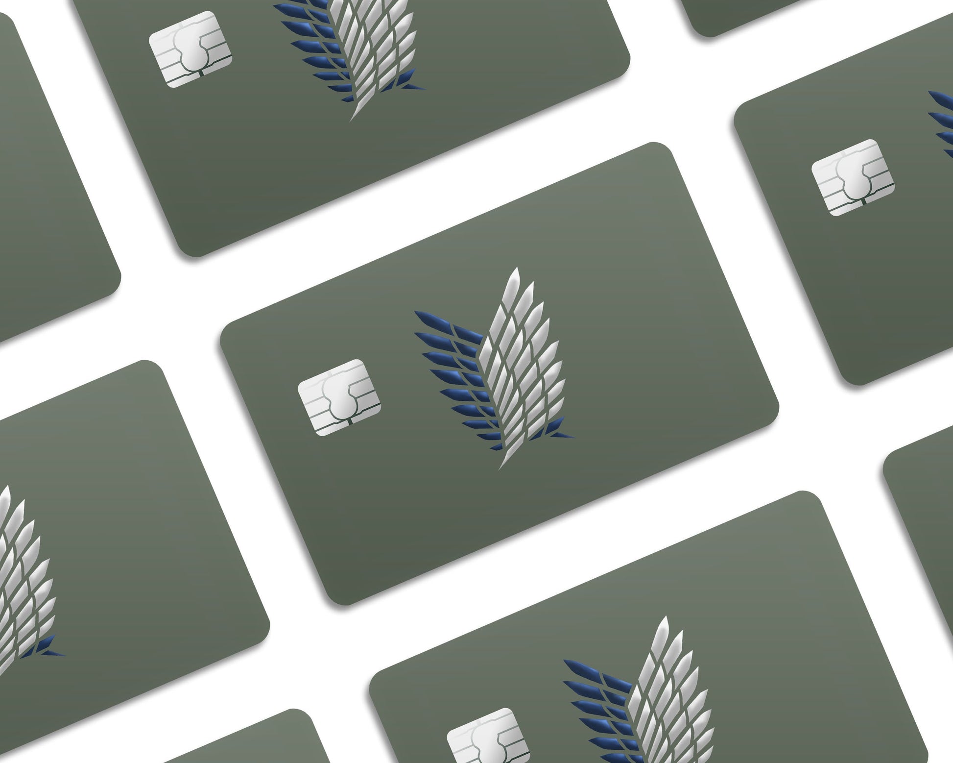 AnimeTown Credit Card Attack on Titan Survey Corps Green Minimalistic Half Skins - Anime Attack on Titan Skin
