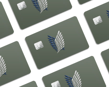 AnimeTown Credit Card Attack on Titan Survey Corps Green Minimalistic Half Skins - Anime Attack on Titan Skin
