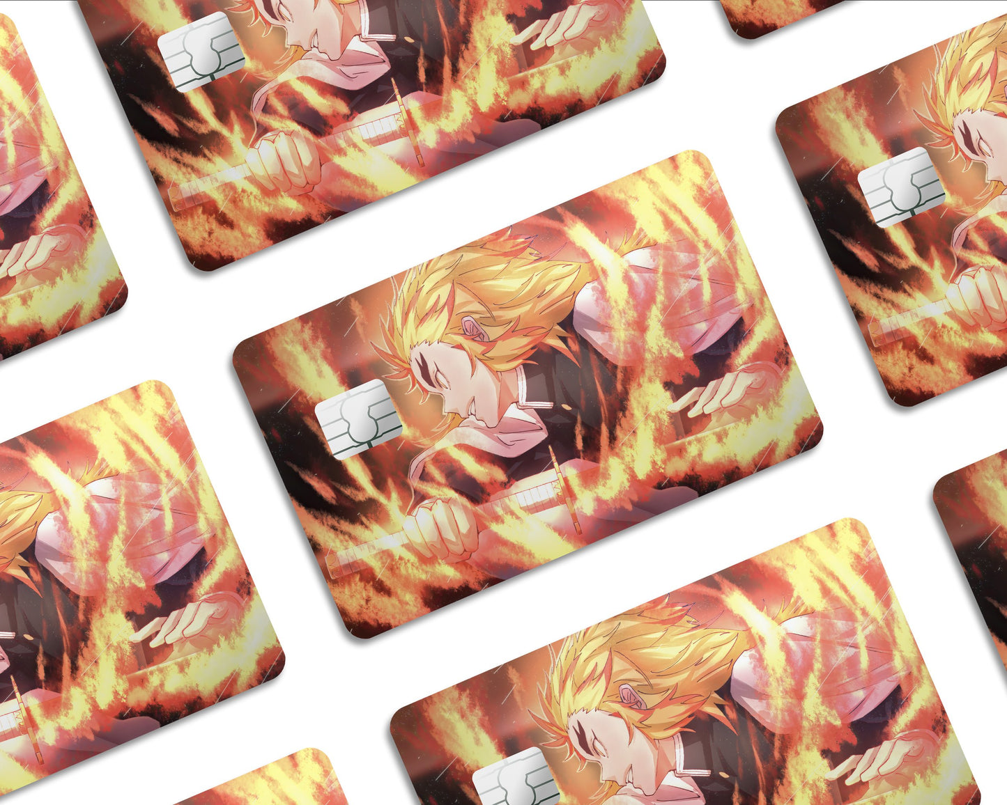 AnimeTown Credit Card Demon Slayer Kyojuro Rengoku Half Skins - Anime Demon Slayer Skin