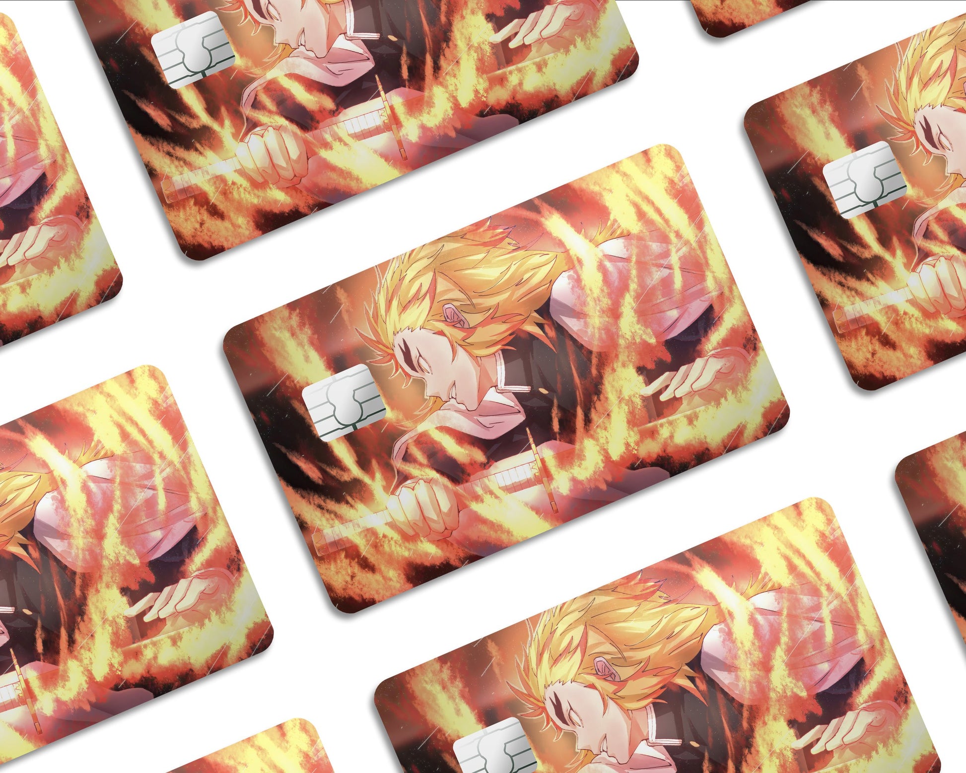 AnimeTown Credit Card Demon Slayer Kyojuro Rengoku Half Skins - Anime Demon Slayer Skin