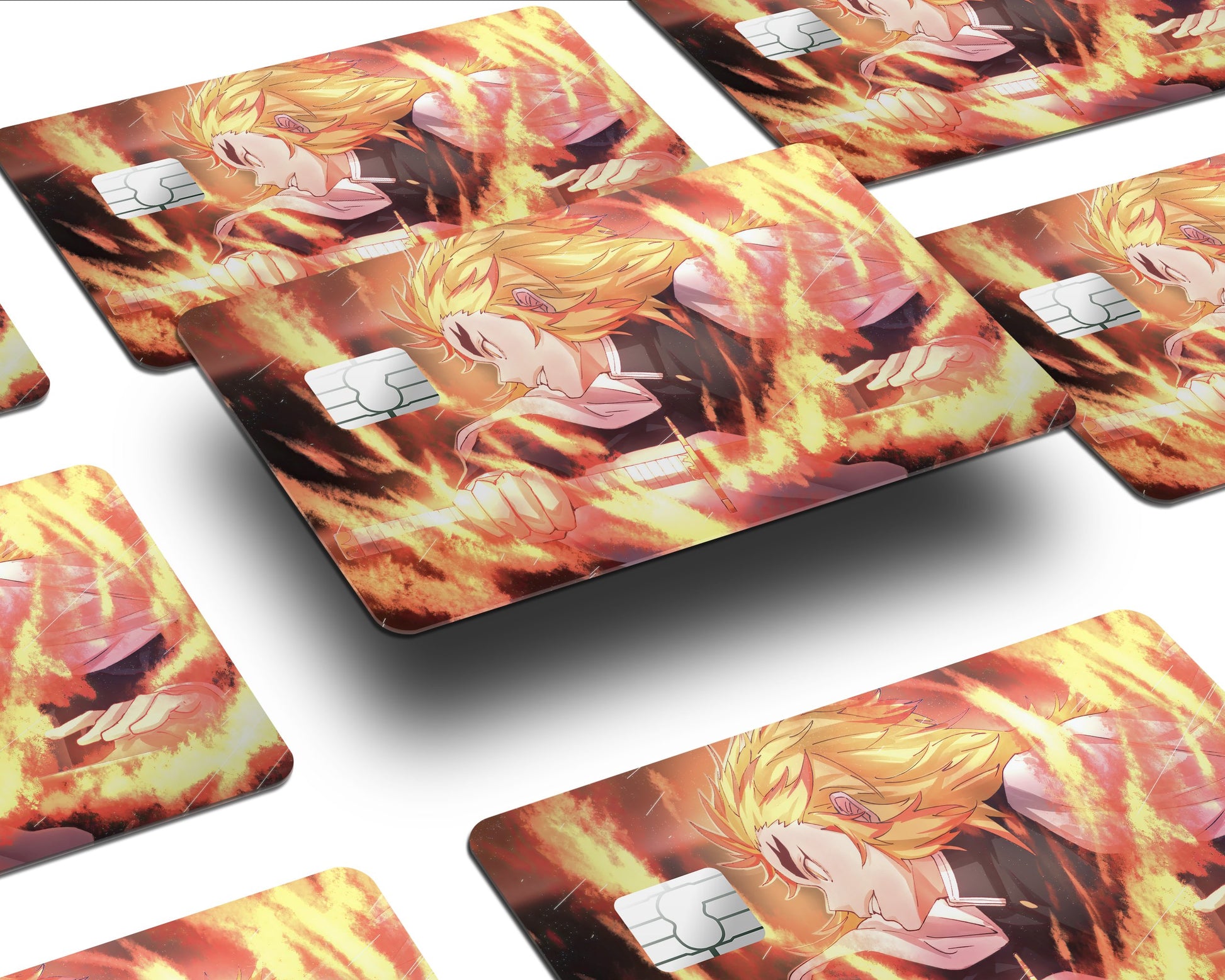 AnimeTown Credit Card Demon Slayer Kyojuro Rengoku Half Skins - Anime Demon Slayer Skin