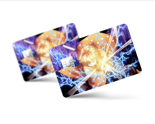 AnimeTown Credit Card Demon Slayer Zenitsu Lightning Full Skins - Anime Demon Slayer Skin