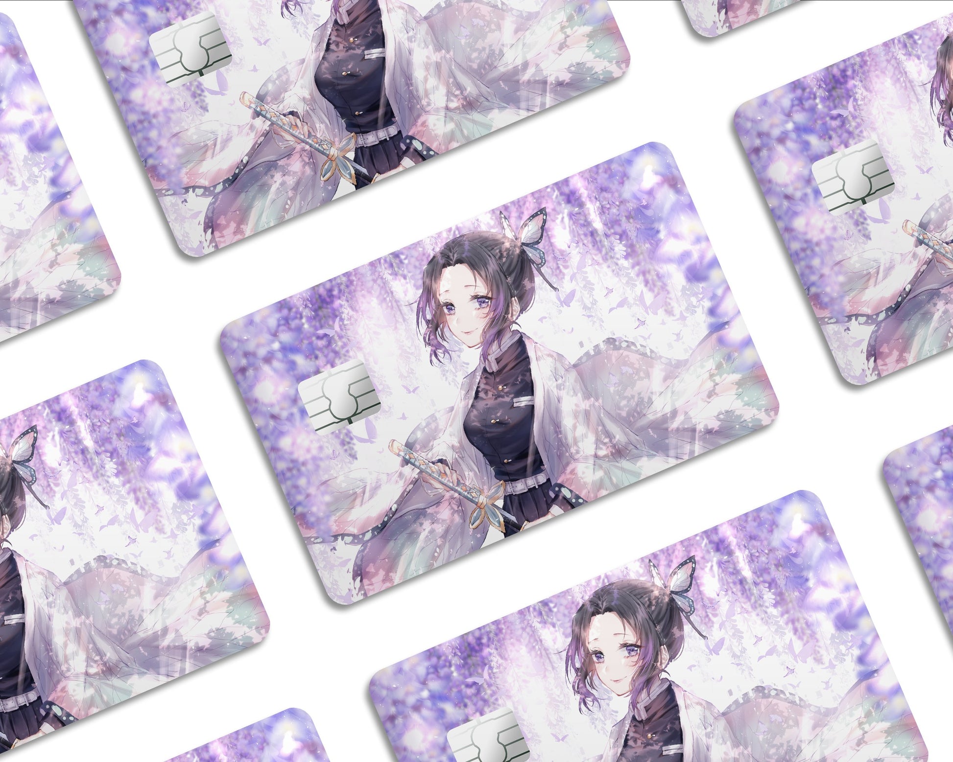 AnimeTown Credit Card Demon Slayer Shinobu Artistic Purple Half Skins - Anime Demon Slayer Skin