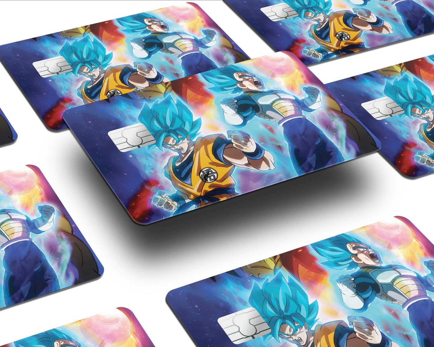 AnimeTown Credit Card Dragon Ball Goku & Vegeta Super Saiyan Blue Half Skins - Anime Dragon Ball Skin