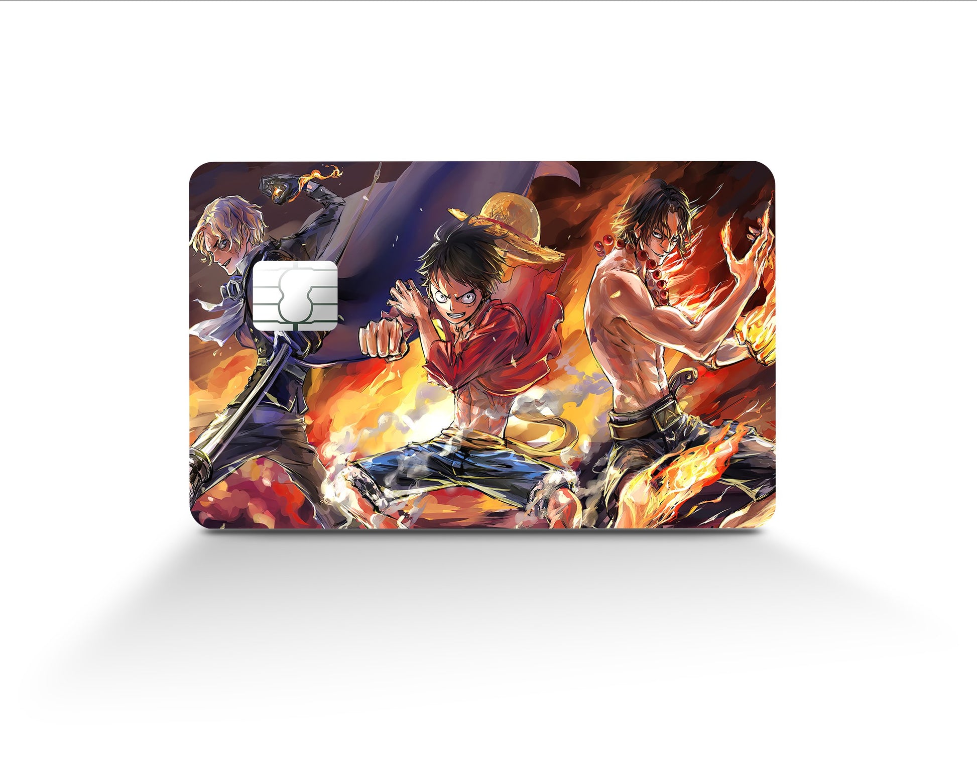 AnimeTown Credit Card One Piece Luffy Flames Full Skins - Anime One Piece Skin