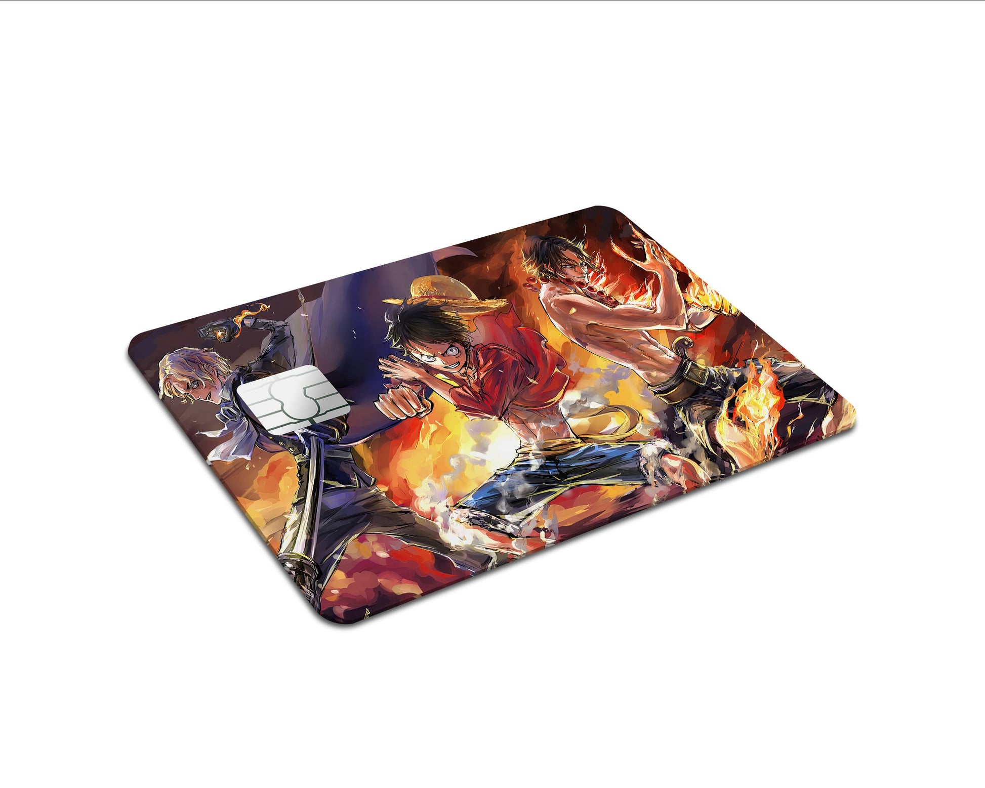 AnimeTown Credit Card One Piece Luffy Flames Full Skins - Anime One Piece Skin
